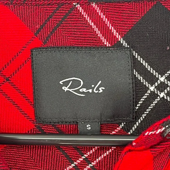 Rails Hunter‎ Plaid Shirt SM Red Black Holiday Cozy Y2K Soft Flannel Button Down - Picture 8 of 12